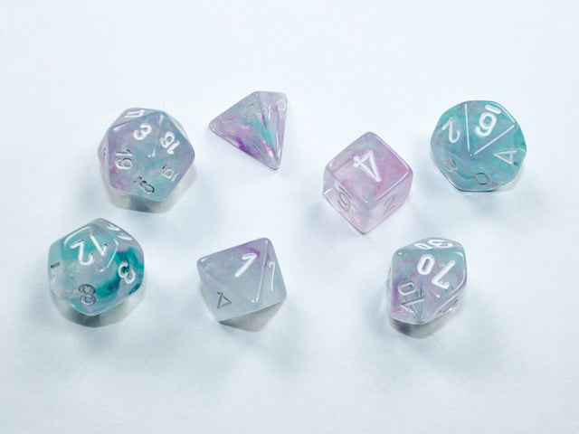 Chessex RPG 7 Mini-Die Set: Nebula Wisteria & White