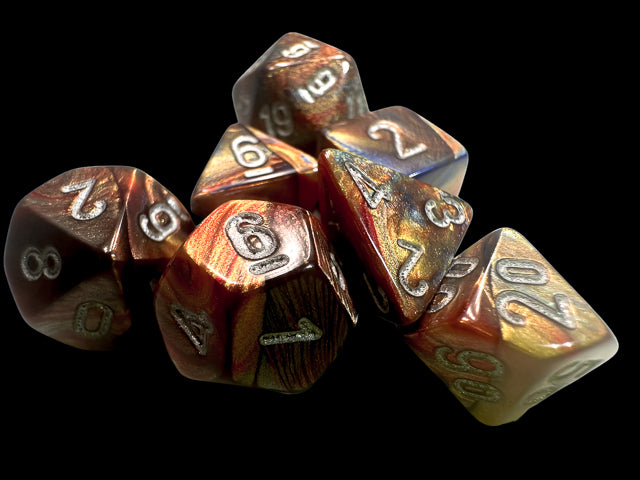 Chessex RPG 7 Mini-Die Set: Lustrous Gold & Silver