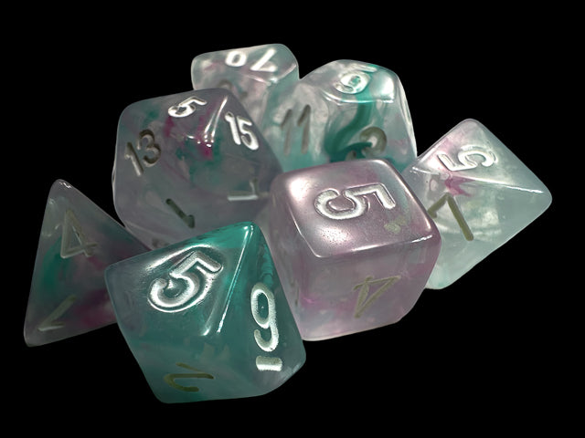 Chessex RPG 7 Mini-Die Set: Nebula Wisteria & White