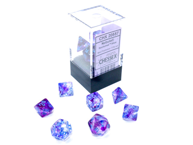 Chessex RPG 7 Mini-Die Set: Nebula Nocturnal & Blue