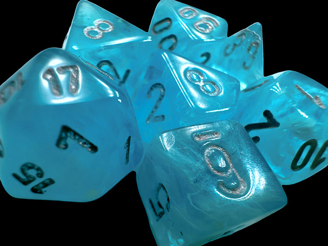 Chessex RPG 7 Mini-Die Set: Luminary Sky & Silver