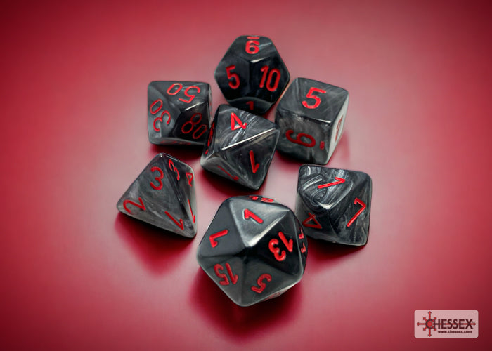 Chessex RPG 7 Mini-Die Set: Velvet Black & Red