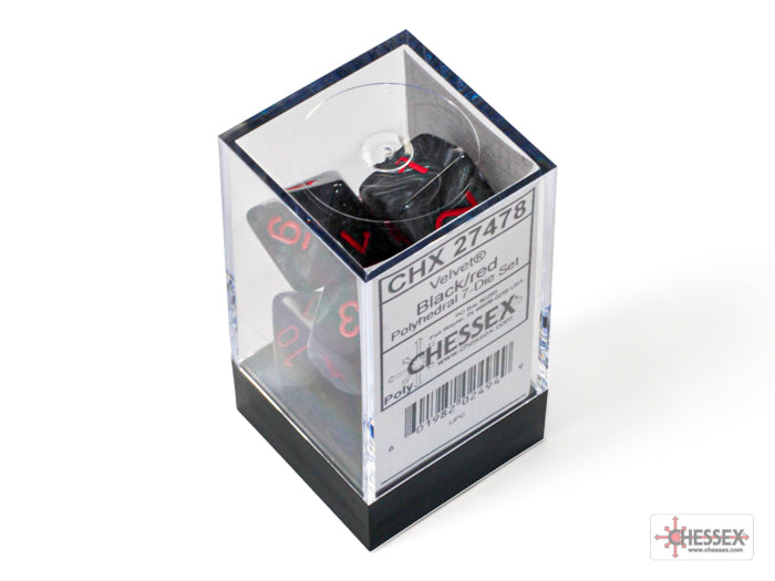 Chessex RPG 7 Mini-Die Set: Velvet Black & Red