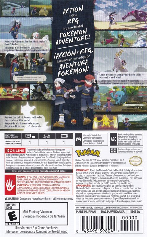 Pokemon Legends: Arceus (Nintendo Switch, 2022)