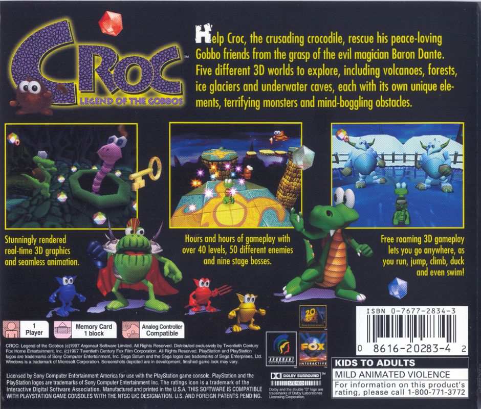 Croc: Legend of the Gobbos (PlayStation, 1997)