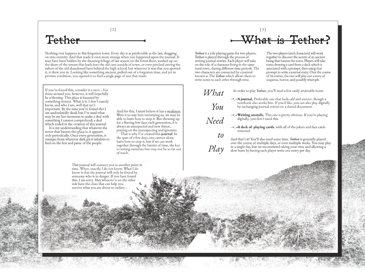 Tether: A 2-Player Letter-Writing Horror Game