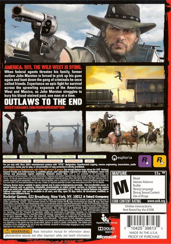 Red Dead Redemption (Xbox 360, 2010)