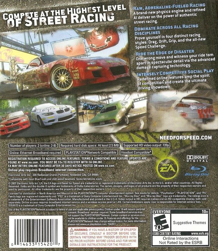 Need for Speed: ProStreet (PlayStation 3, 2007)