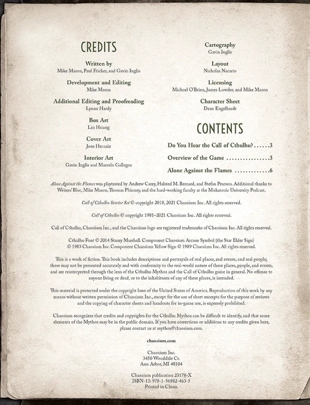 Call of Cthulhu 7E: Rulebook & Starter Set Anniversary Edition