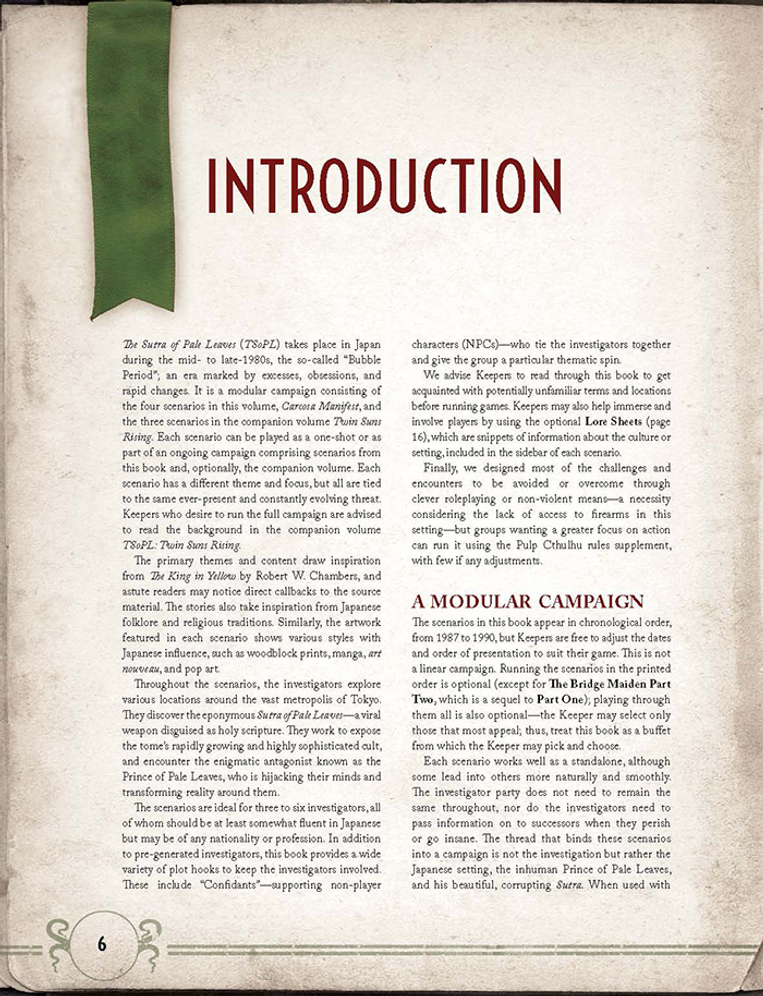 Call of Cthulhu: The Sutra of Pale Leaves - Carcosa Manifest