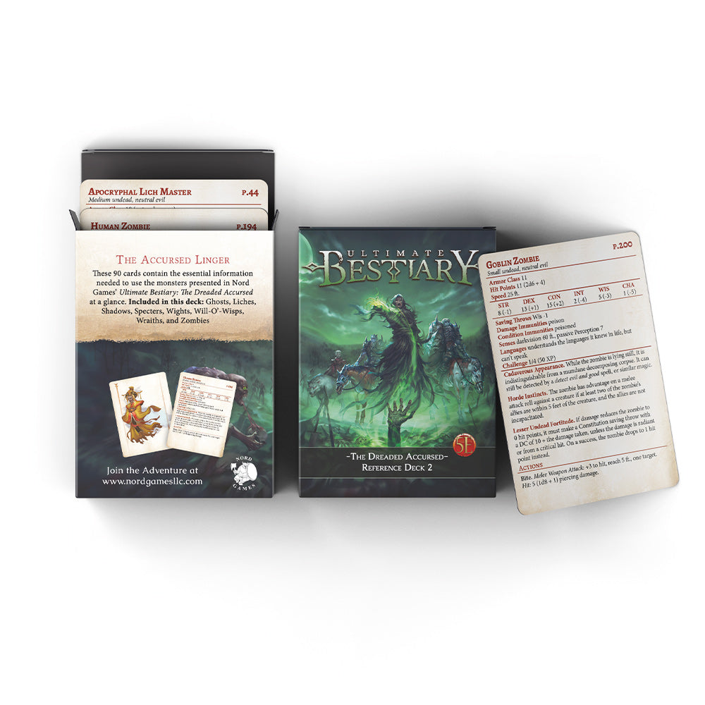The Dreaded Accursed - Monster Reference Card Deck #2 (5E)