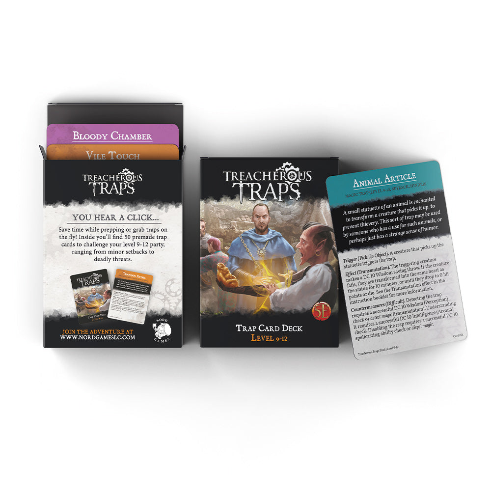 Treacherous Traps Card Deck Level 9-12 (5E)