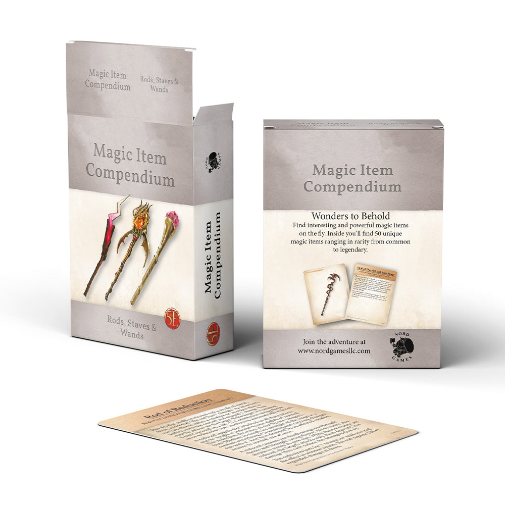 Magic Item Compendium: Rods, Staves & Wands (5E) Card Deck
