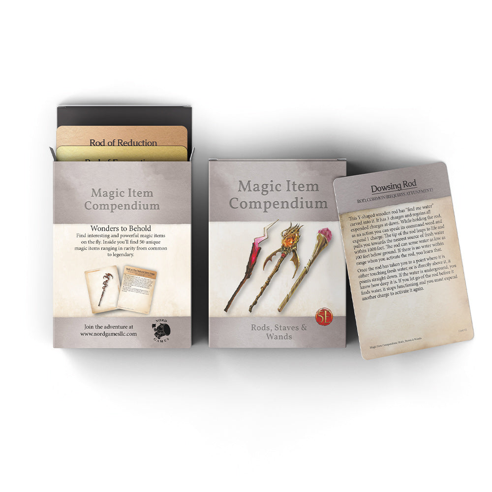 Magic Item Compendium: Rods, Staves & Wands (5E) Card Deck