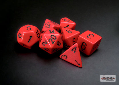 Chessex RPG 7-Die Set: Opaque Red & Black