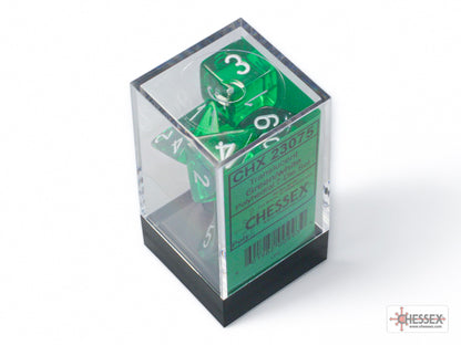 Chessex RPG 7-Die Set: Translucent Green & White