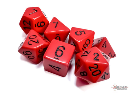 Chessex RPG 7-Die Set: Opaque Red & Black