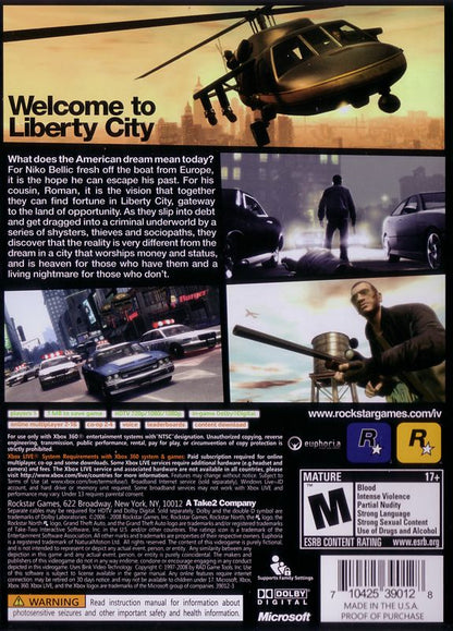 Grand Theft Auto IV (Xbox 360, 2008)