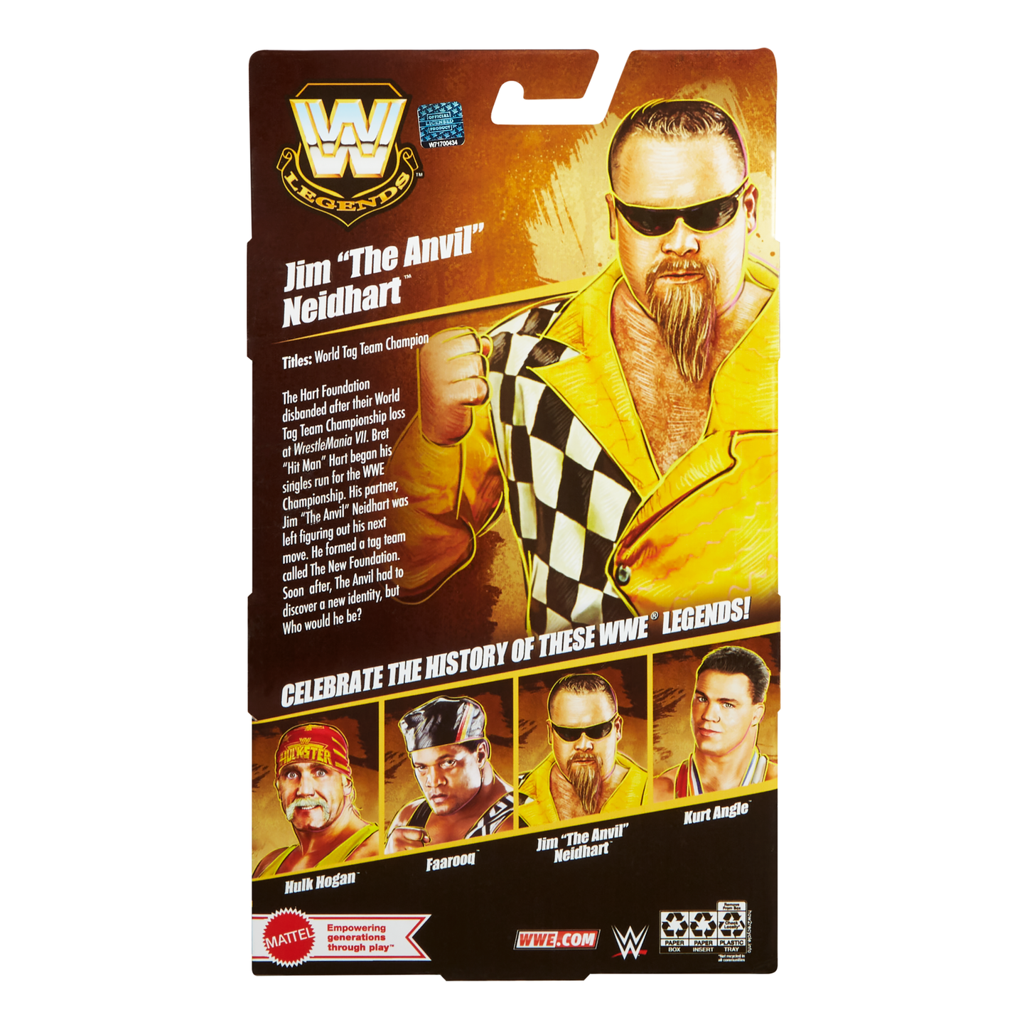 Jim "The Anvil" Neidhart 6" Action Figure Mattel WWE Elite Collection Series 24