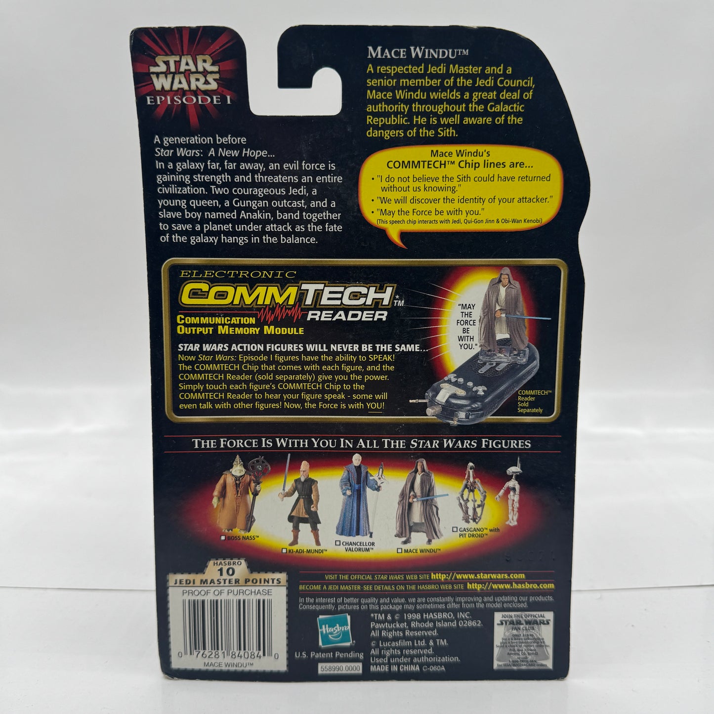 Mace Windu with Lightsaber and Jedi Cloak - Star Wars Episode 1 Action Figure (Hasbro, 1998) Collection 3