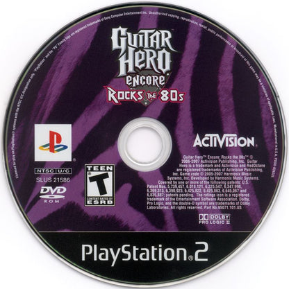 Guitar Hero Encore: Rocks the 80s PlayStation 2 disc