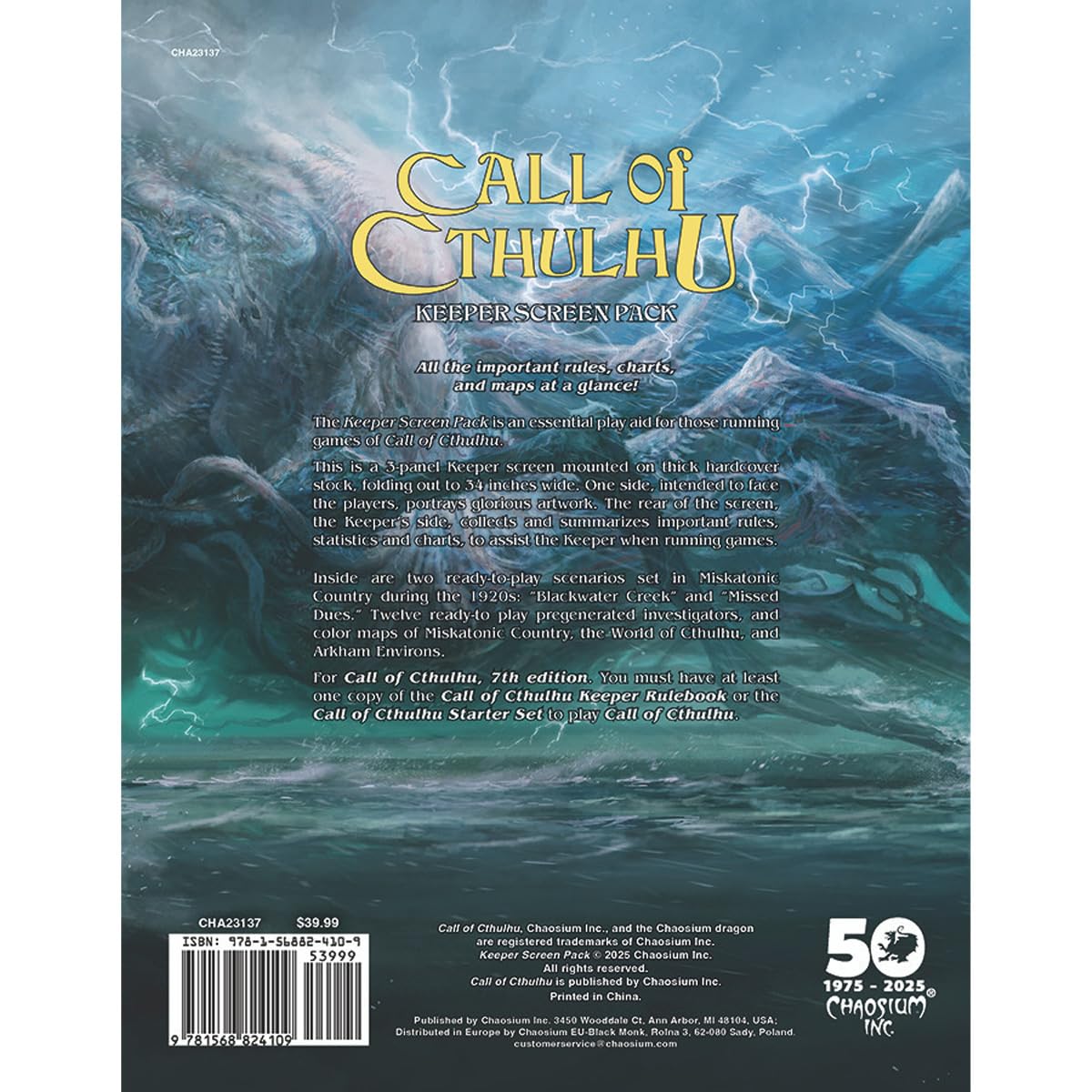 Call of Cthulhu Chaosium’s 50th Anniversary Slipcase Set