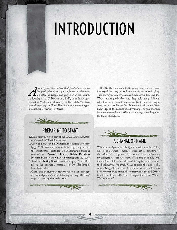 Call of Cthulhu: Alone Against the Frost