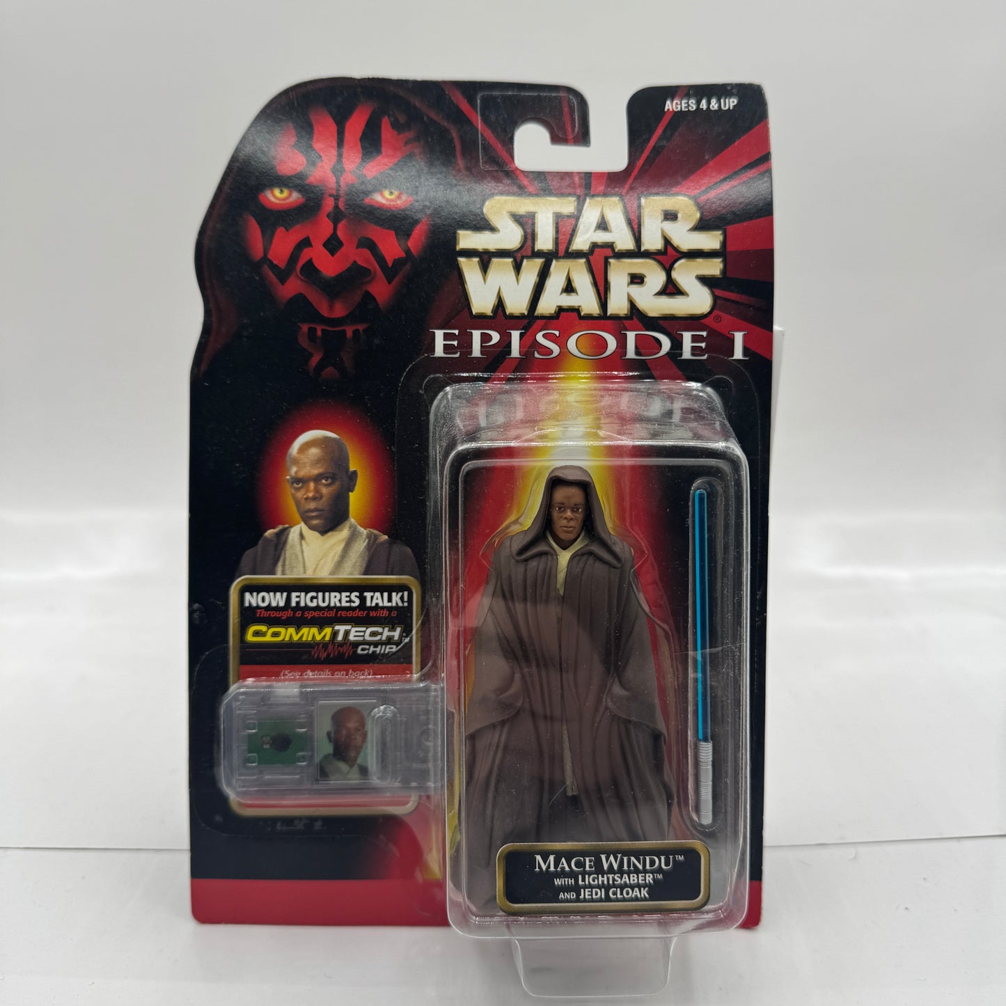 Mace Windu with Lightsaber and Jedi Cloak - Star Wars Episode 1 Action Figure (Hasbro, 1998) Collection 3