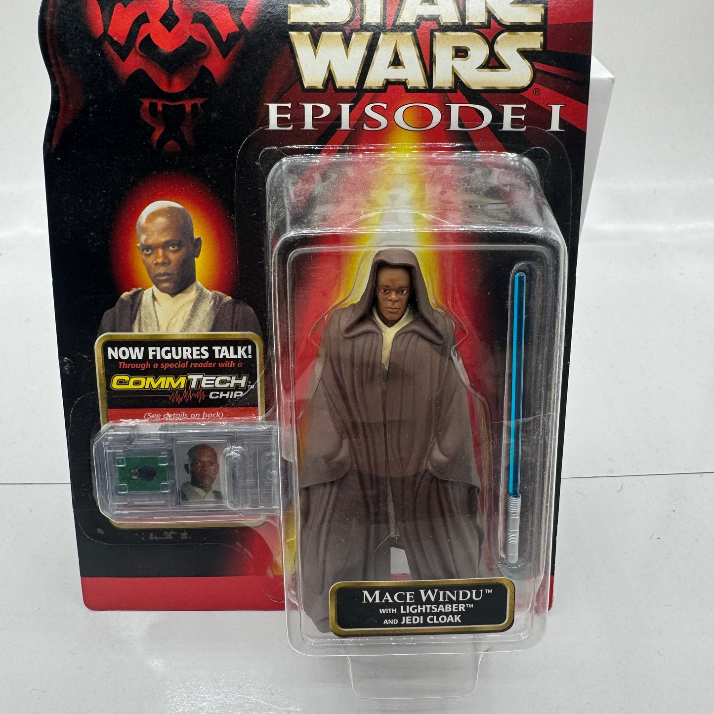 Mace Windu with Lightsaber and Jedi Cloak - Star Wars Episode 1 Action Figure (Hasbro, 1998) Collection 3