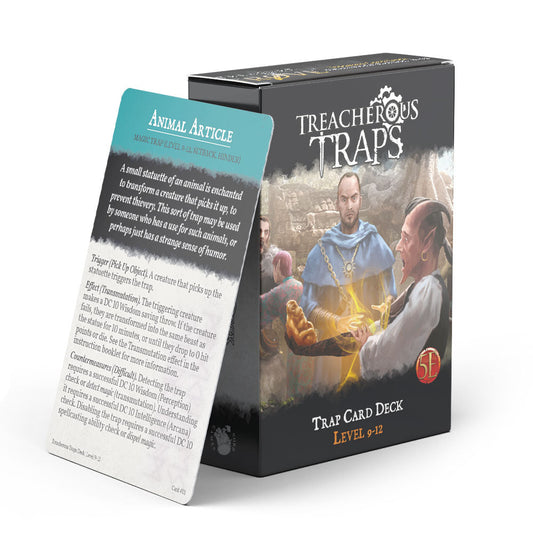 Treacherous Traps Card Deck Level 9-12 (5E) | TTRPG Game Add-On