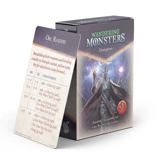 Wandering Monster Card Deck: Dungeon (5E) | TTRPG Game Add-On