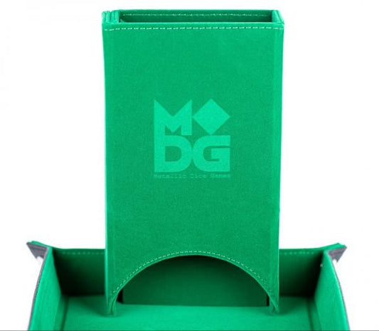 FanRoll Fold Up Velvet Dice Tower - Green by MDG | TTRPG Dice Accessory