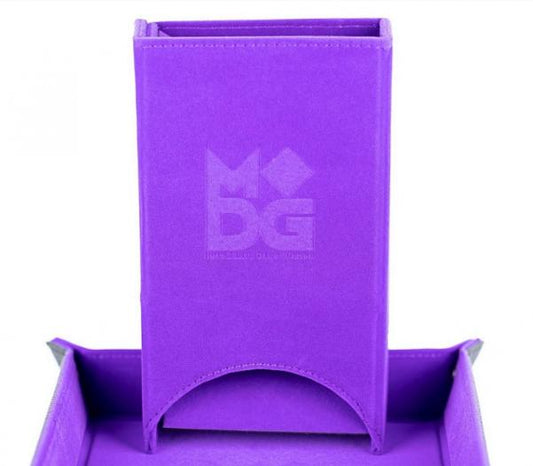 FanRoll Fold Up Velvet Dice Tower by MDG- Purple | TTRPG Accessory