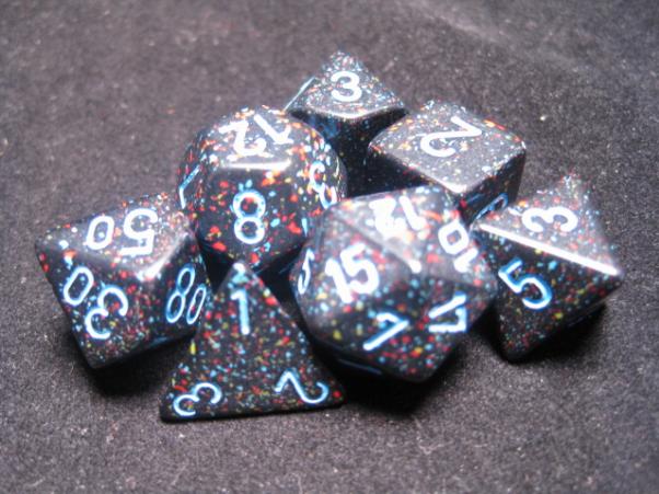 Chessex RPG Dice Sets: Blue Stars Speckled Polyhedral 7-Die Set