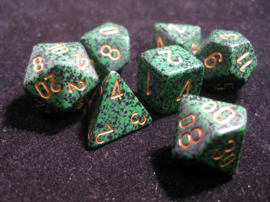 Chessex RPG Dice Sets: Golden Recon Speckled Polyhedral 7-Die Set