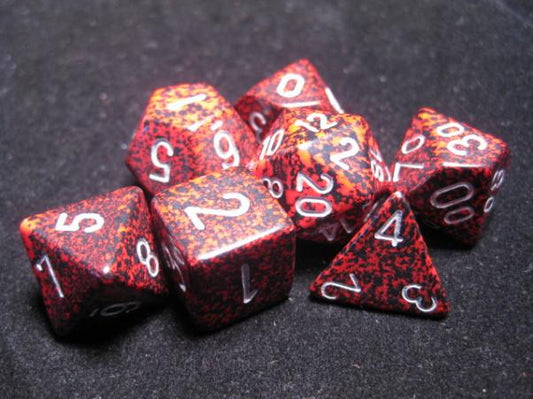 Chessex RPG Dice Sets: Silver Volcano Speckled Polyhedral 7-Die Set